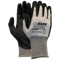 Safety gloves with level 5/D cut resistance M-Safe Palm-Nitrile Cut 5 14-705, nylon/lycra/HPPE/glass fiber, size 9/L