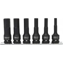 6-OS. 1/2" PIKKADE LÖÖK-KUUSKANTOTSIKUTE KOMPL. 8-19MM, SIINIL KS TOOLS