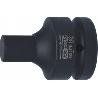 1" LÖÖK KUUSKANTOTSIK LÜHIKE 22MM, 75MM KS TOOLS