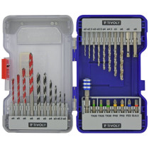 Drills set Multi Material - for metal, wood, concrete and tiles + screwdriver bits - 28pcs