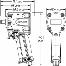 PNEUMO LÖÖKMUTRIKEERAJA LÜHIKE 1/2" 1200NM (TÖÖOSA 81MM!!!) HAZET