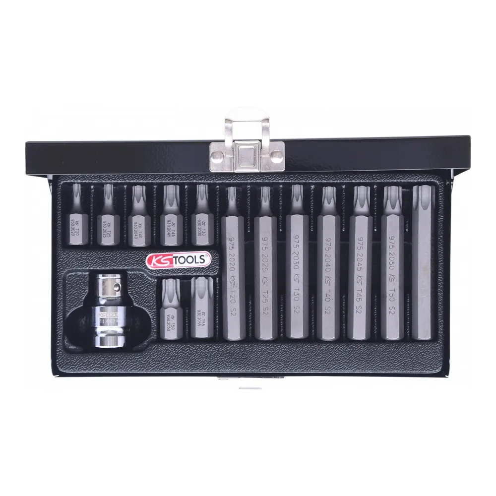 15-OS. 10MM(3/8") TORX OTSIKUTE KOMPLEKT PIKK/LÜHIKE T20-T55 KS TOOLS