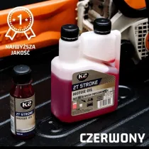 K2 2T STROKE OIL 2T MOOTORIÕLI PUNANE 500ML (POOLSÜNT.)