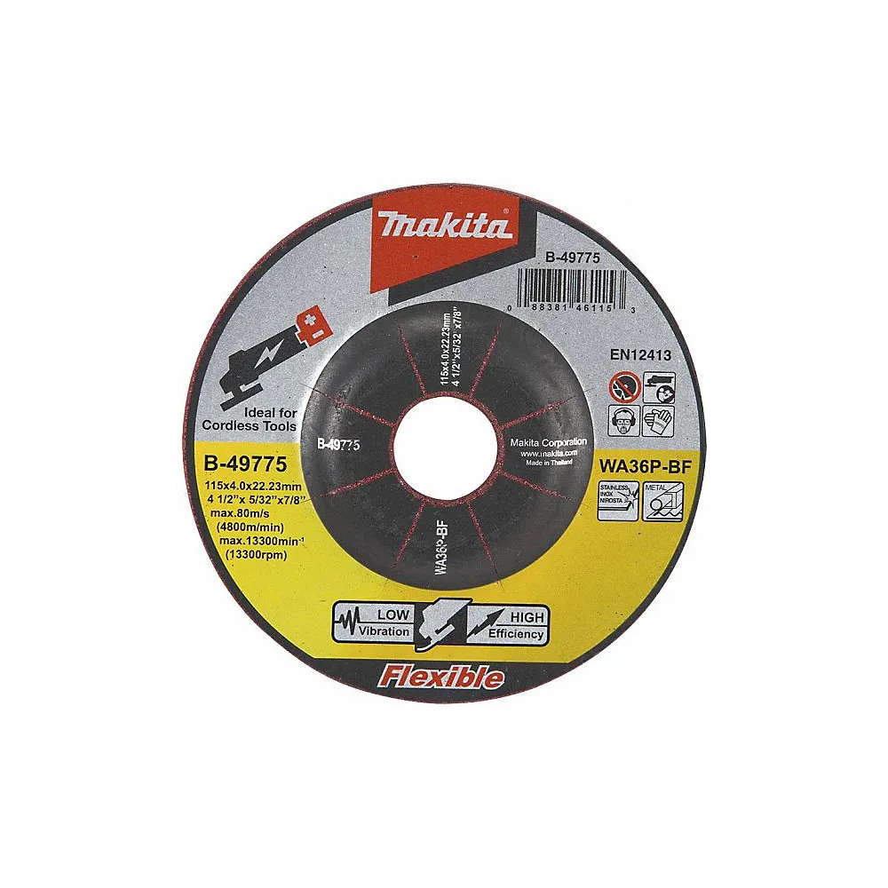 LIHVKETAS 125X4MM METALL/RST (INOX) 1TK MAKITA